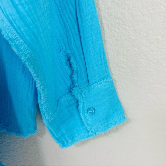 Aerie Gauzy Button Up Coverup Shirt Size L - Picture 4 of 6
